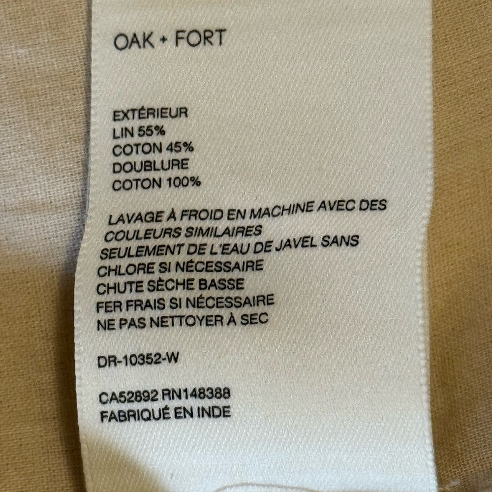 BNWT | Oak + Fort | Linen Blend Open Back Mini Dress | Birch | Size 8 - Picture 11 of 11